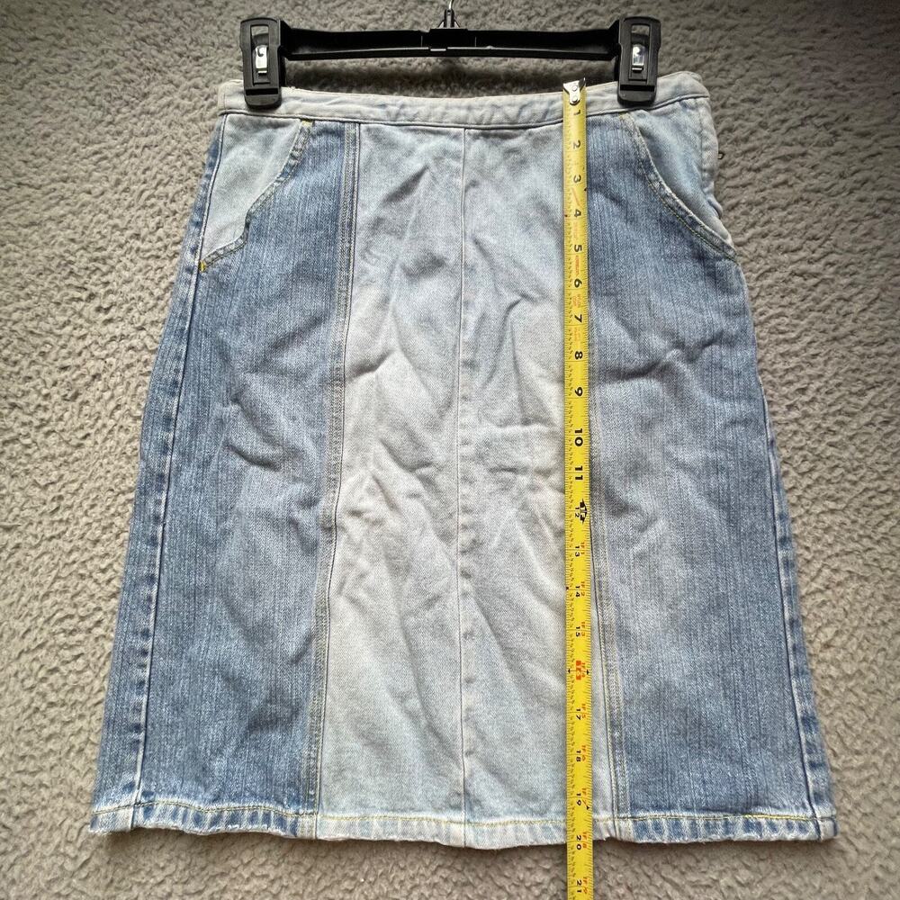 Armani Exchange Denim Skirt Womens Size 0 Blue Colorblock A Line - Picture 3 of 15